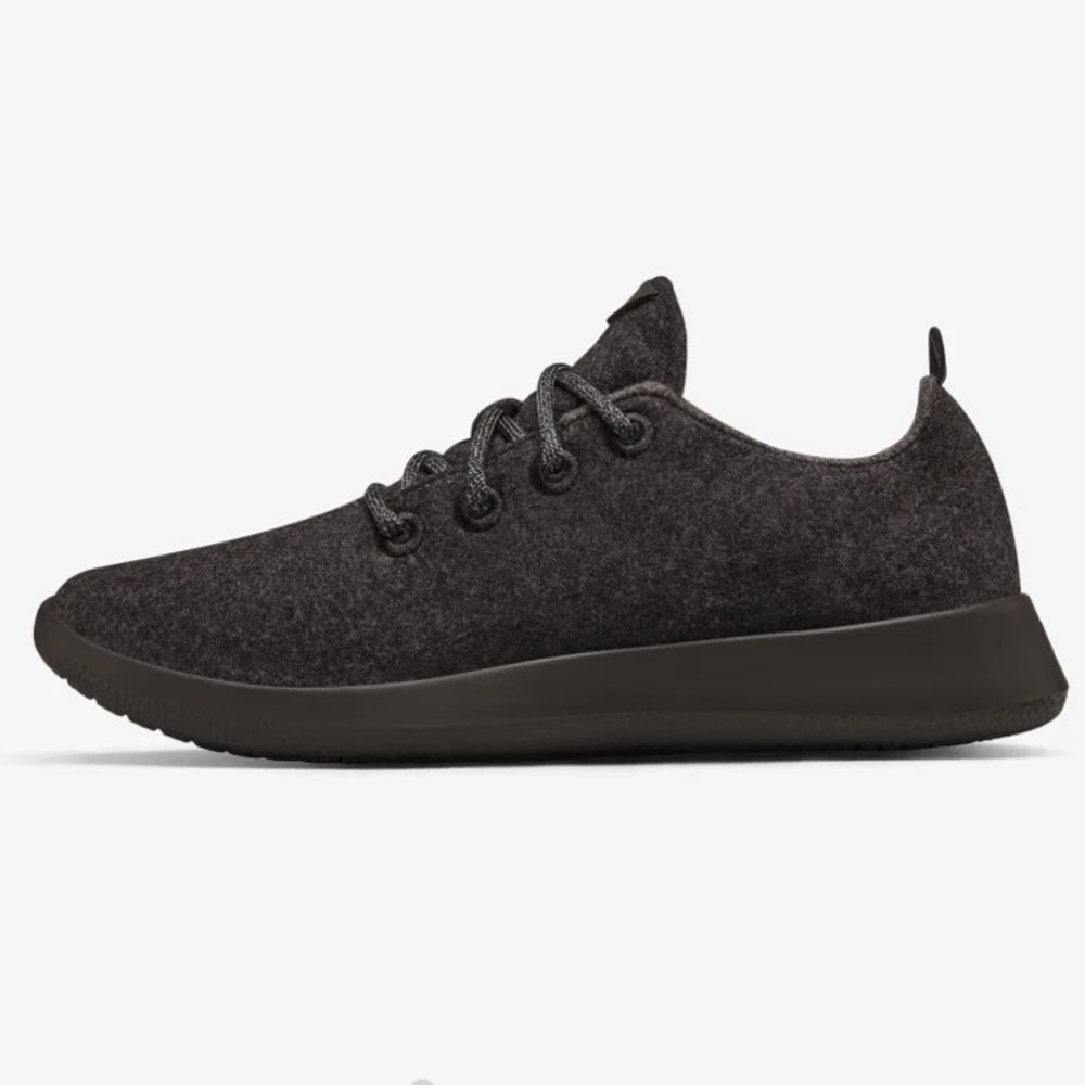 Men’s Allbirds Wool Runner Lace Up Sneakers Black - Picture 3 of 12